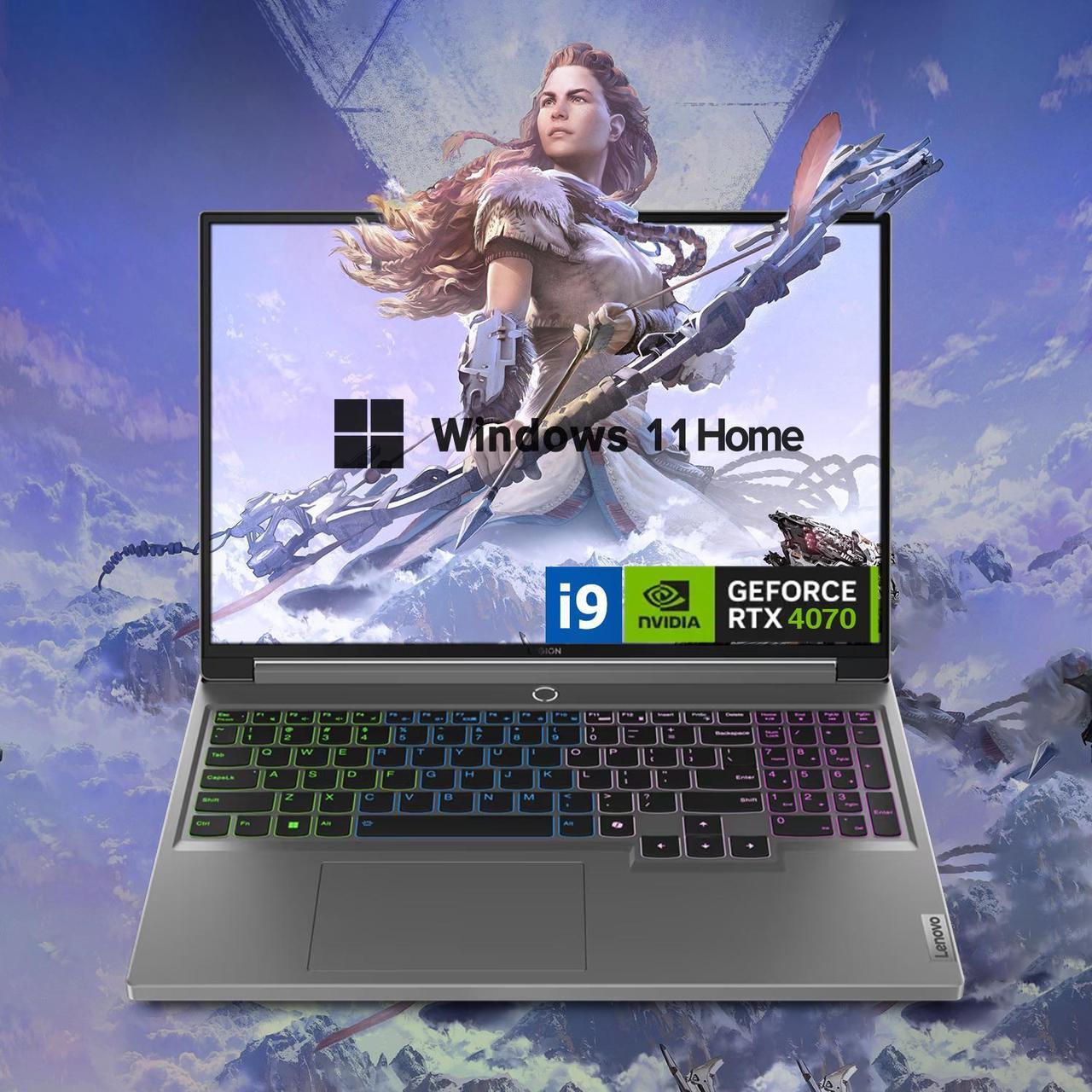 Main image of Lenovo Newest Legion 16" QHD+ i9 RTX 4070 Gaming Laptop, 16" QHD+ (2560 x 1600) 165 Hz, Intel i9-14900HX, NVIDIA GeForce RTX 4070 (Boost Clock 2175MHz, TGP 140W), 64GB RAM, 1TB SSD, Windows 11 Home