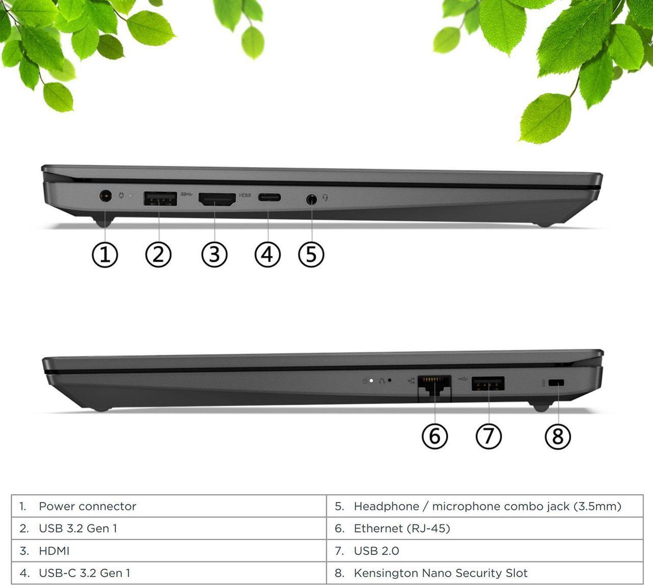 Alt view image 4 of 6 - Lenovo V15 Gen 3 Business Laptop, 15.6" FHD Display, Intel i7-1255U, 40GB RAM, 2TB SSD, Webcam, HDMI, RJ-45, Wi-Fi 6, Windows 11 Pro, Black