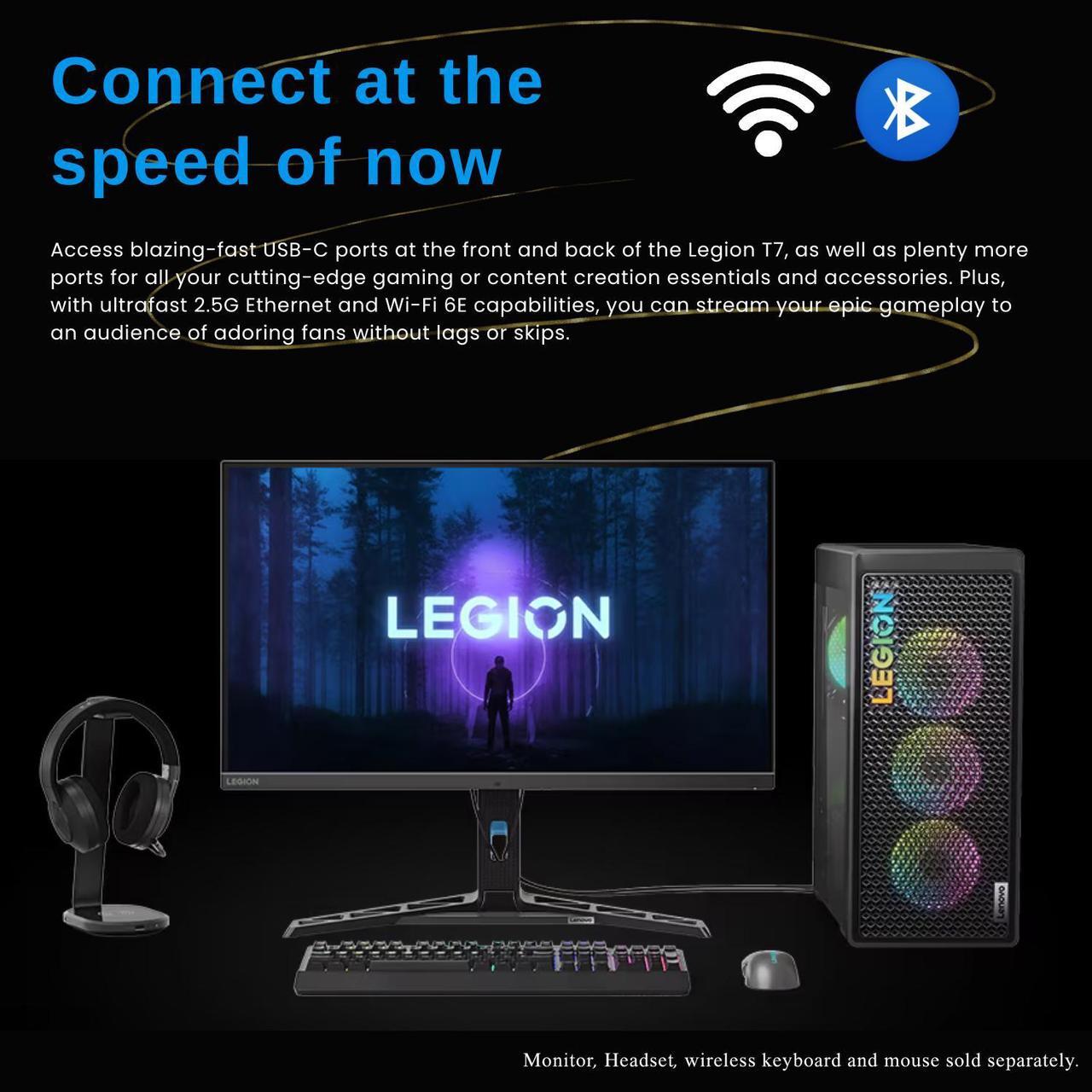 Alt view image 4 of 6 - Lenovo 2024 Legion i9 RTX 4080 Super Premium Gaming Desktop, Intel Core i9-14900KF, NVIDIA GeForce RTX 4080 Super, 64GB DDR5 RAM, 2TB SSD, DisplayPort, Wi-Fi 6, Wired KB&Mouse, W11P, Grey