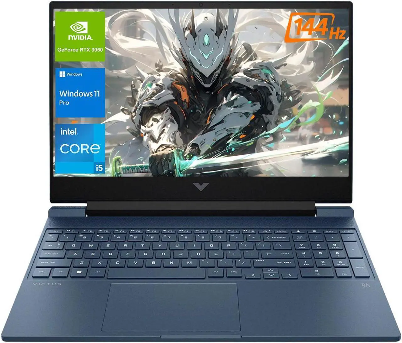 Main image of HP Victus 15.6 i5 Premium Gaming Laptop, 15.6" FHD 144Hz, Intel Core i5-12450H, NVIDIA GeForce RTX 3050, 64GB RAM, 1TB SSD, Backlit KB, Touchpad, Webcam, SD Card Reader, HDMI, Wi-Fi 6, W11 P, Blue