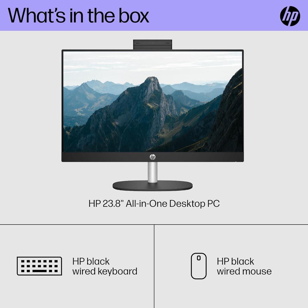 Alt view image 5 of 6 - HP 24" Ultra 5 AI All-in-One Desktop, 23.8" FHD Touchscreen, Intel Core Ultra 5 125U (Beats i5-1335U), 32GB DDR5 RAM, 1TB SSD, Wired KB & Mouse, IR Camera, RJ-45, Wi-Fi 6, Windows 11 Home, Black