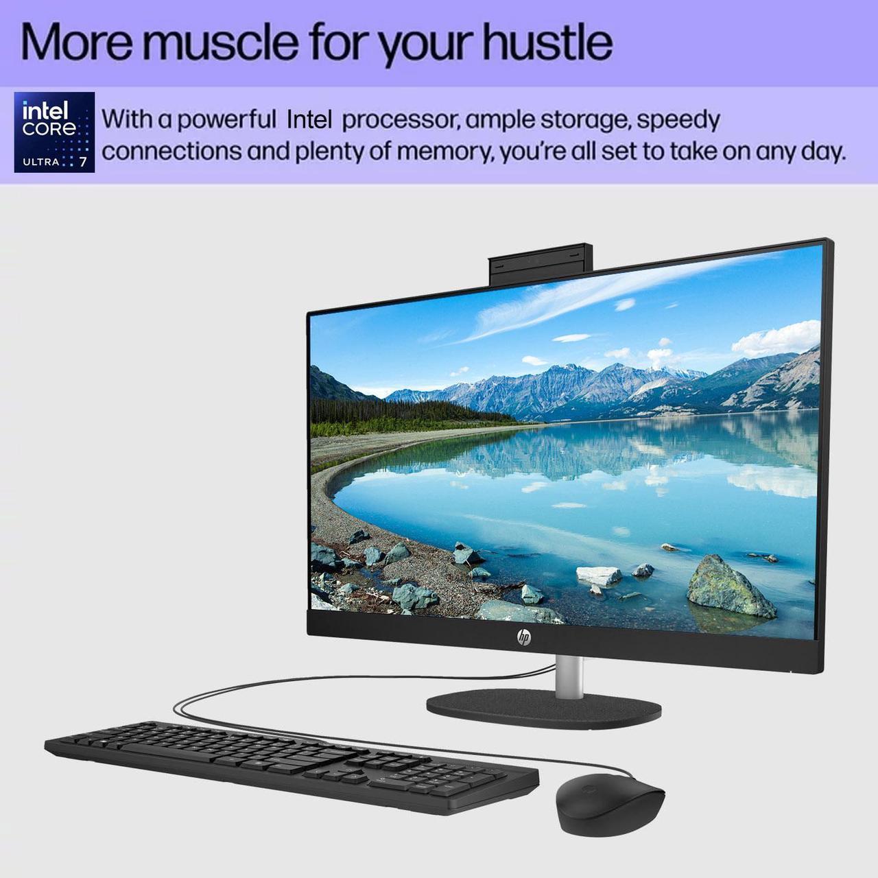 Alt view image 3 of 6 - HP Essential Daily Business All-in-One, 27" FHD Touchscreen, Intel Ultra 7 155U (Beats Intel i7 1355U), 32GB DDR5 RAM, 2TB SSD, RJ45, Wi-Fi 6, Windows 11 Pro