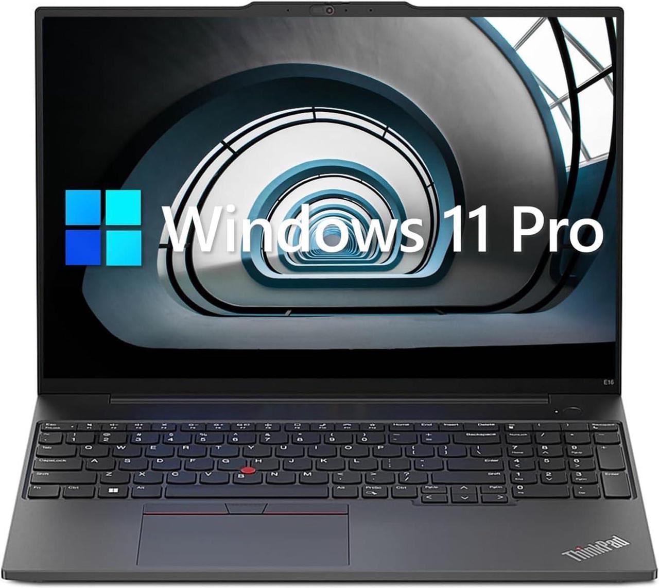Main image of Lenovo ThinkPad E16 Business Laptop, 16" WUXGA Display, AMD Ryzen 5 7530U (Beat i7-1165G7), 40GB RAM, 1TB PCIe SSD, Webcam, HDMI, RJ-45, Fingerprint Reader, Wi-Fi 6, Windows 11 Pro, Black