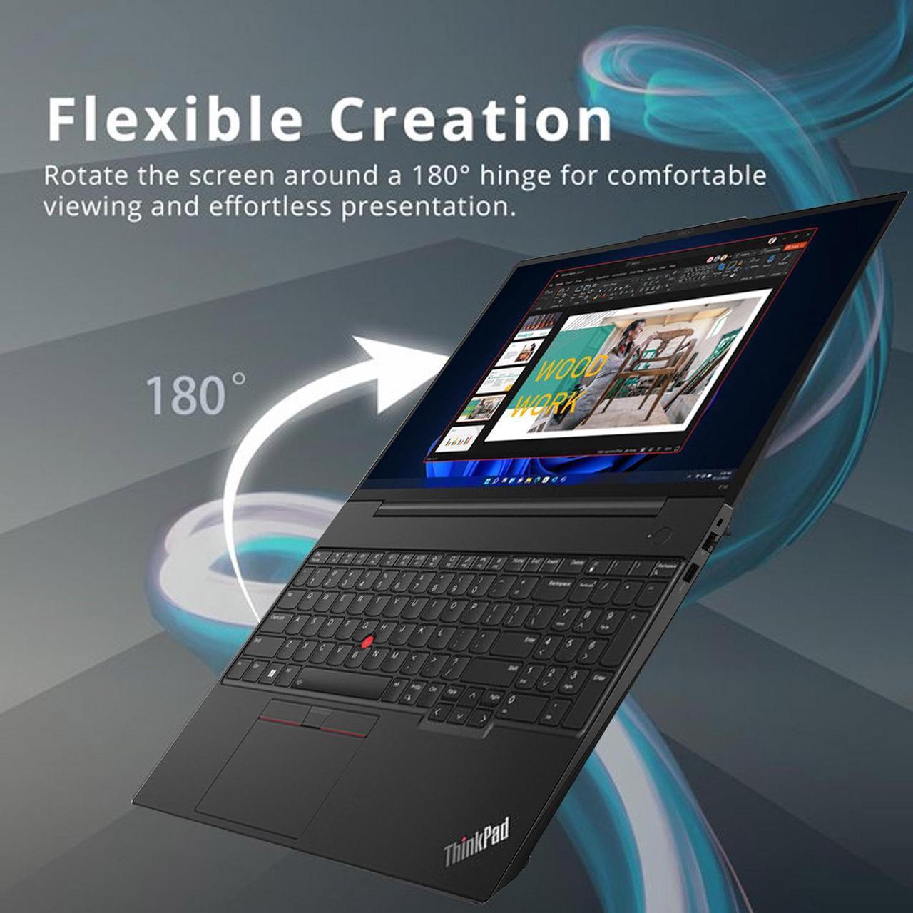 Alt view image 6 of 7 - Lenovo ThinkPad E16 Business Laptop, 16" WUXGA Display, AMD Ryzen 5 7530U (Beat i7-1165G7), 40GB RAM, 1TB PCIe SSD, Webcam, HDMI, RJ-45, Fingerprint Reader, Wi-Fi 6, Windows 11 Pro, Black
