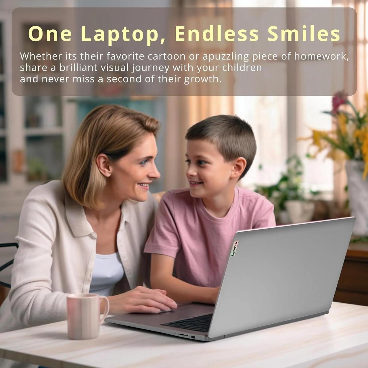 Alt view image 6 of 7 - Lenovo IdeaPad 1 Laptop, 15.6" FHD Touchscreen, Intel Core i3-1215U Processor, 12GB RAM, 256GB PCIe SSD, SD Card Reader, HDMI, Webcam, Wi-Fi 6, Windows 11 Home, Grey