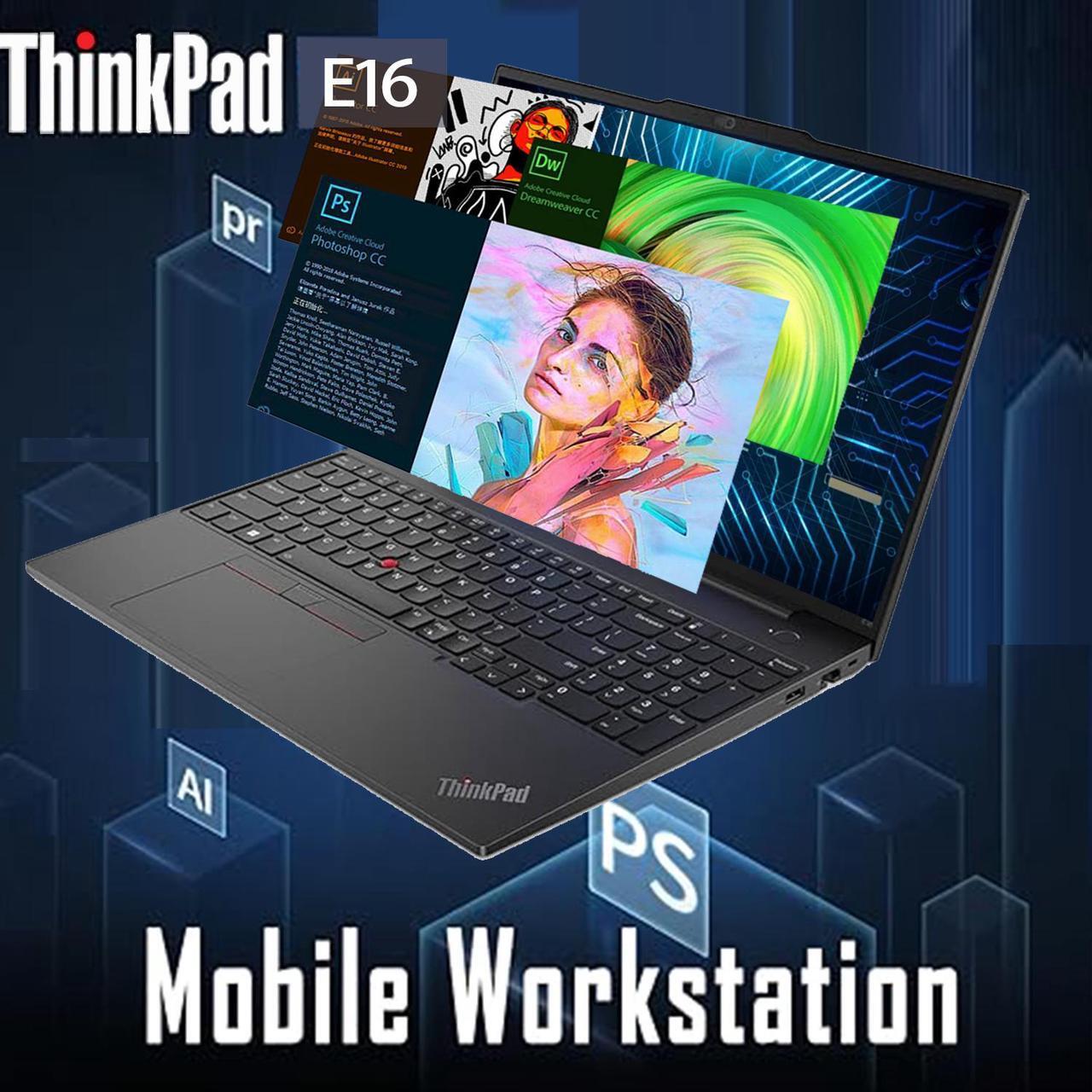 Main image of Lenovo Newest ThinkPad E16 Gen 1 16" Business Laptop, 13th Gen Core i5-13420H (Beat Ryzen 5 7530U), 16GB RAM, 1TB SSD, Backlit Keyboard, Wi-Fi 6, Windows 11 Pro, Black