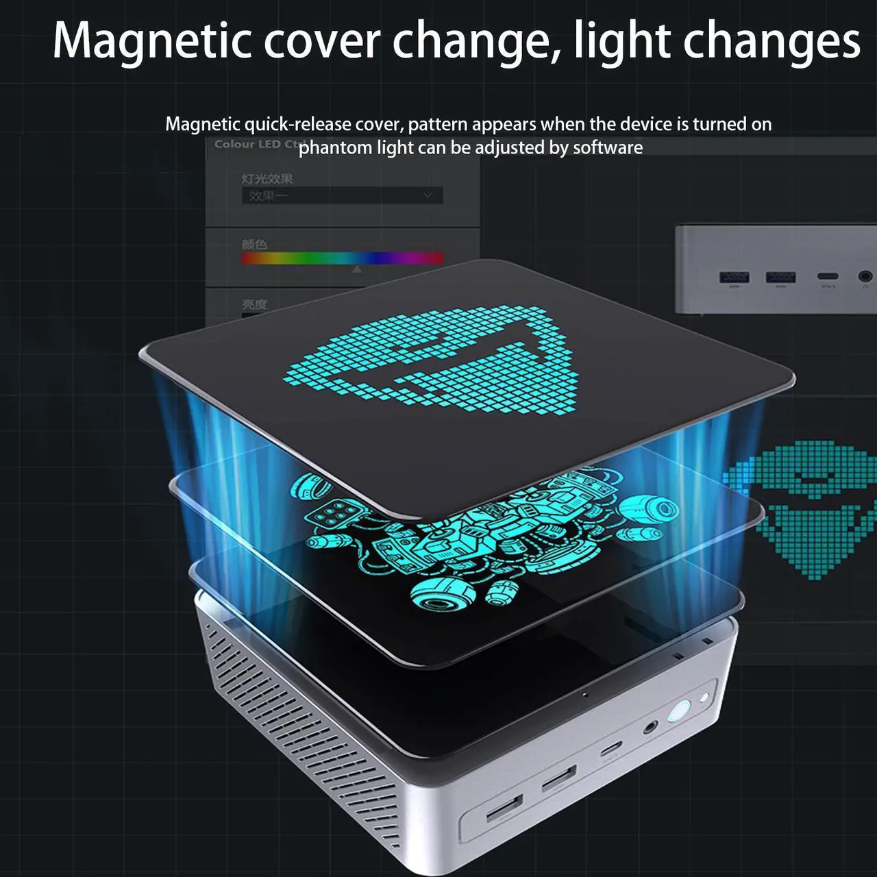 Alt view image 2 of 7 - Machcreator Business Mini Desktop, AMD 12-Core Ryzen 9 7940HS, AMD Ryzen AI with Radeon 780M, 16GB DDR5 RAM, 512GB SSD, Support 2-Monitor 4K, HDMI, DP, Type-C, RJ-45, Wi-Fi 6, W11 Pro