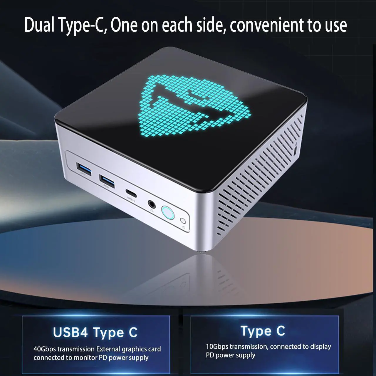 Alt view image 4 of 7 - Machcreator Business Mini Desktop, AMD 12-Core Ryzen 9 7940HS, AMD Ryzen AI with Radeon 780M, 16GB DDR5 RAM, 512GB SSD, Support 2-Monitor 4K, HDMI, DP, Type-C, RJ-45, Wi-Fi 6, W11 Pro