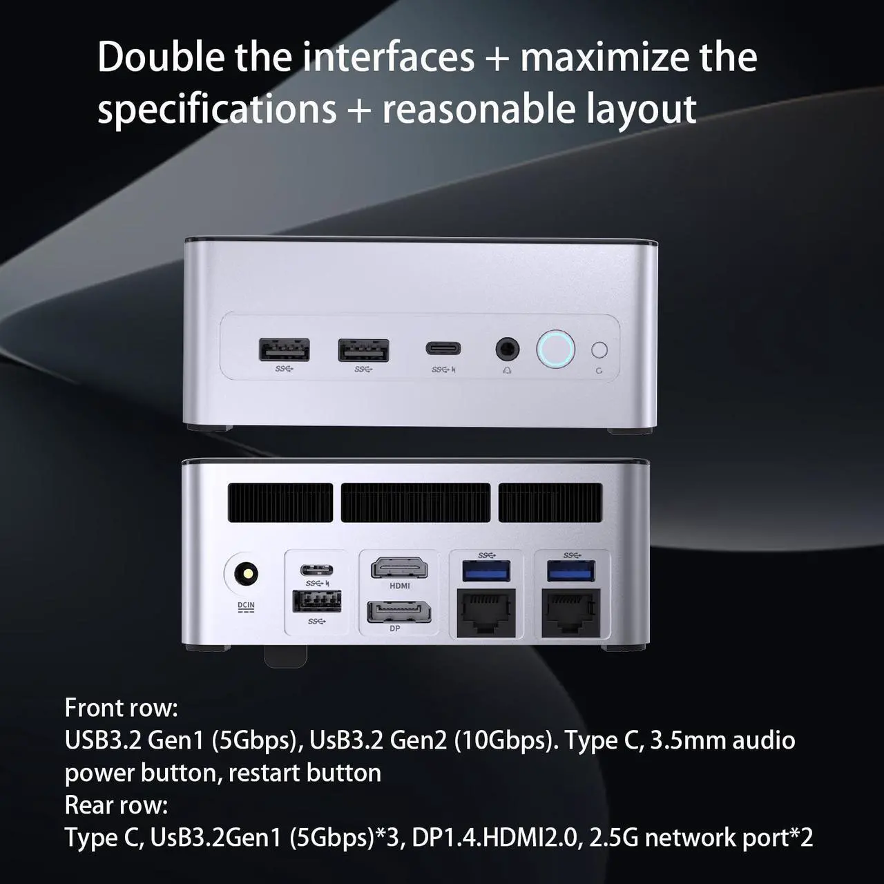 Alt view image 6 of 7 - Machcreator Business Mini Desktop, AMD 12-Core Ryzen 9 7940HS, AMD Ryzen AI with Radeon 780M, 16GB DDR5 RAM, 512GB SSD, Support 2-Monitor 4K, HDMI, DP, Type-C, RJ-45, Wi-Fi 6, W11 Pro