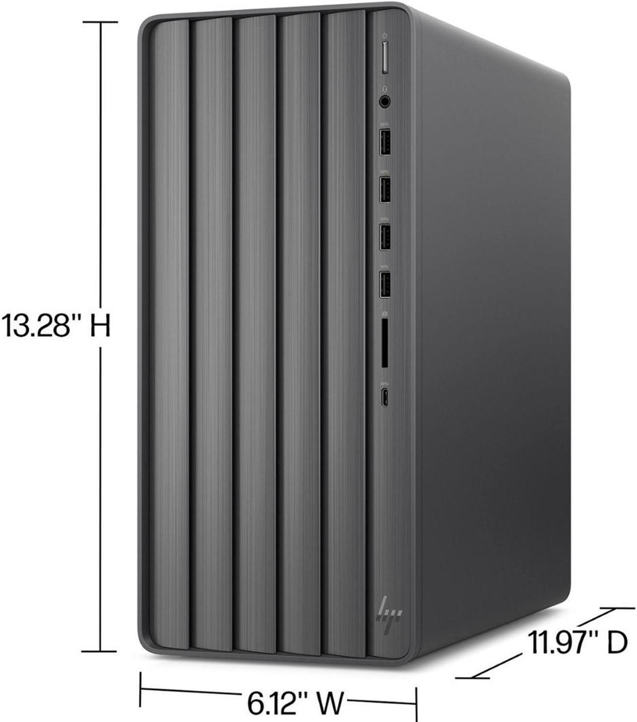 Alt view image 3 of 7 - HP Newest Envy Intel i5 Tower Desktop, Intel i5-14400 (Beats Intel i7-13650HX), Intel UHD Graphics, 16GB RAM, 1TB SSD, with External 512GB SSD Bundle, Wi-Fi 6, RJ45, Windows 11 Home, Black