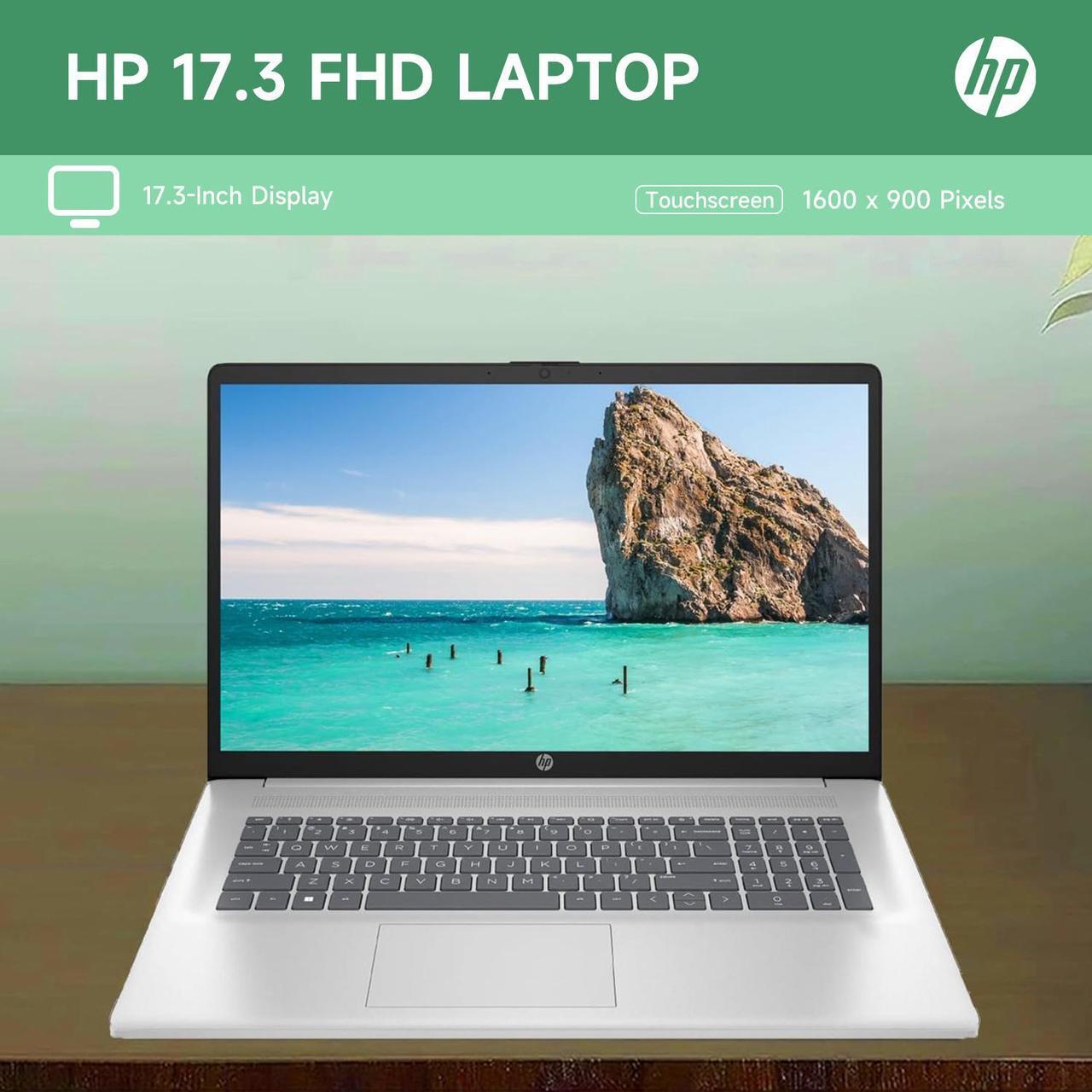 Alt view image 6 of 7 - HP Newest 17.3" Touchscreen Laptop, 8-Cores Intel Core i3-N305, 16GB RAM, 128GB eMMC + 2TB SSD, Numeric Keypad, Webcam, HDMI, Wi-Fi 6, Windows 11 Home, Silver