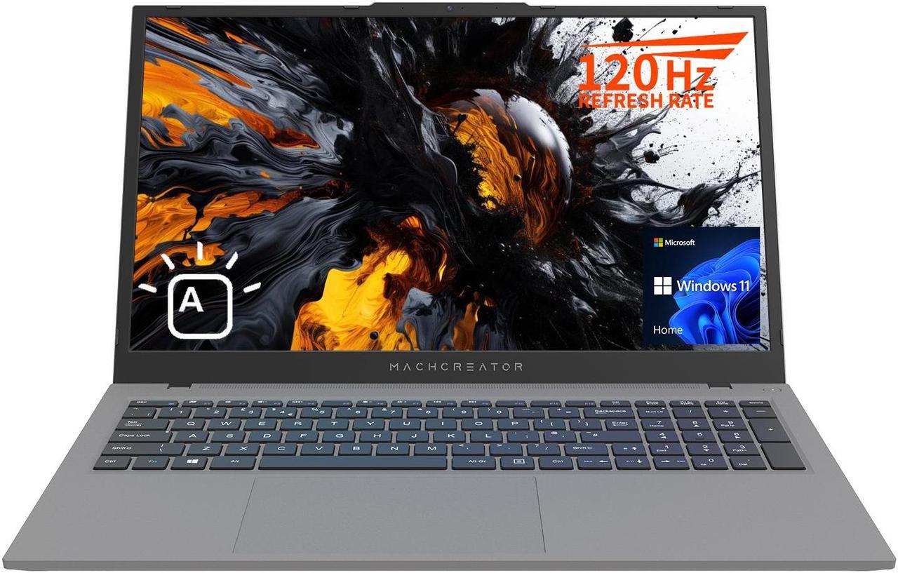 Main image of Machenike Machcreator N17A 17.3" Laptop, 17.3" FHD 120Hz Display, Intel N100 Processor, 8GB DDR5 RAM, 256GB SSD, Backlit Keyboard, SD Card Reader, Wi-Fi, HDMI, Webcam, Windows 11 Home, Gray
