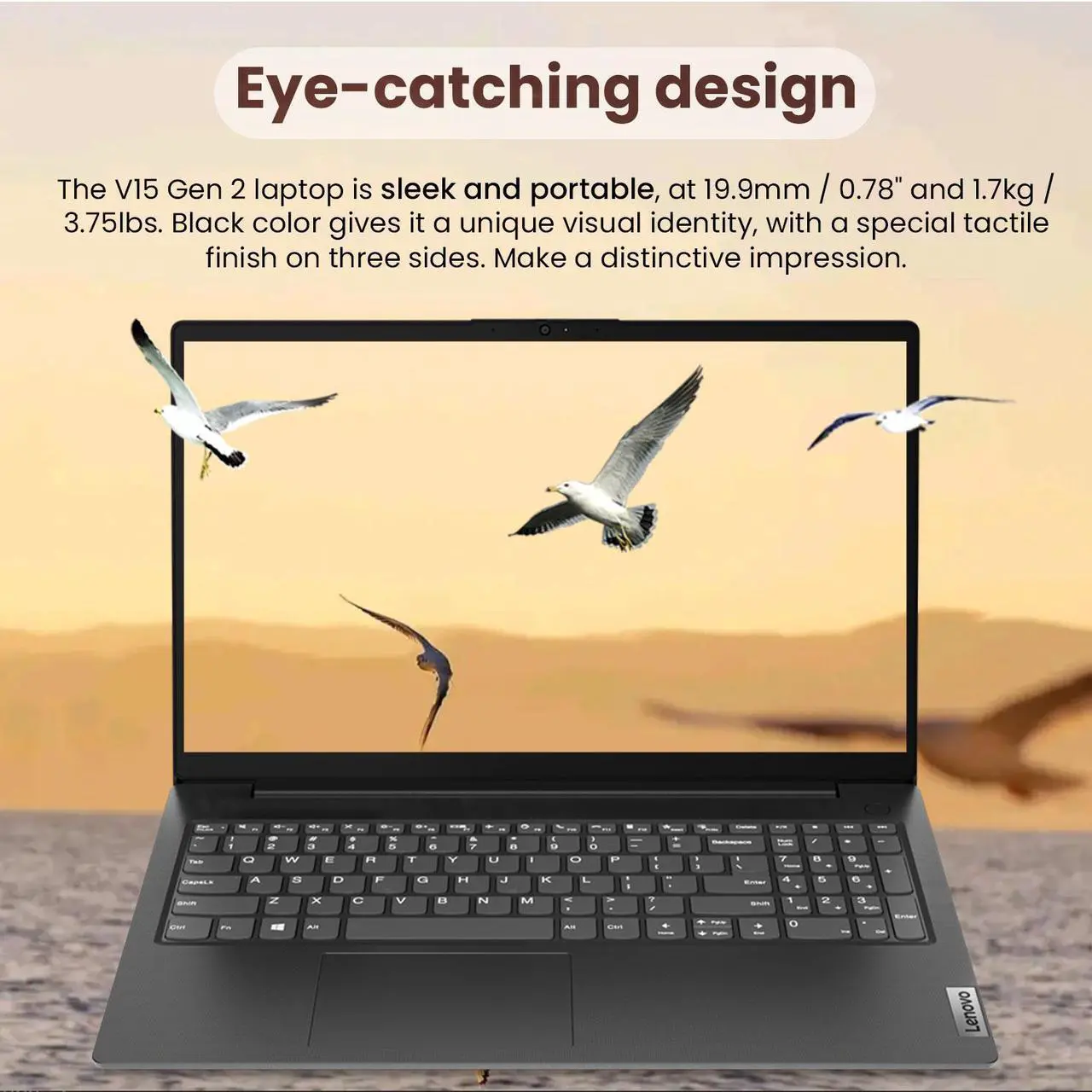 Alt view image 5 of 6 - Lenovo V15 15.6" FHD Laptop, Intel Dual-core Processor, 16GB RAM, 1TB SSD, Webcam, HDMI, Wi-Fi, Windows 11 Pro, Black