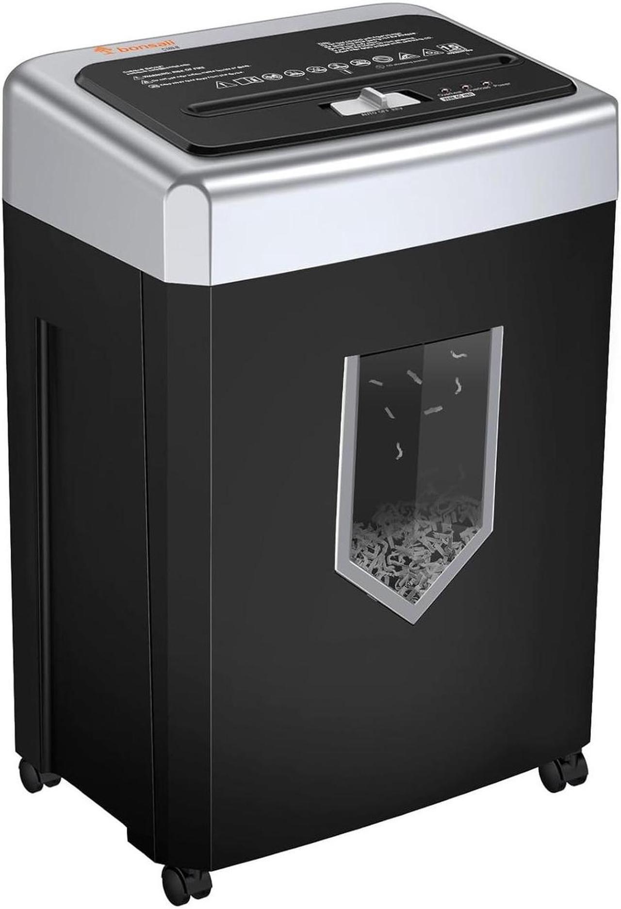 Alt view image 13 of 18 - Bonsaii 14-Sheet Cross-Cut Heavy Duty Paper Shredder, 30-Minute Continuous Running Time, Credit Card/Staples Shredders for Office, Quiet Shredding Machine with Jam Proof System (C169-B)