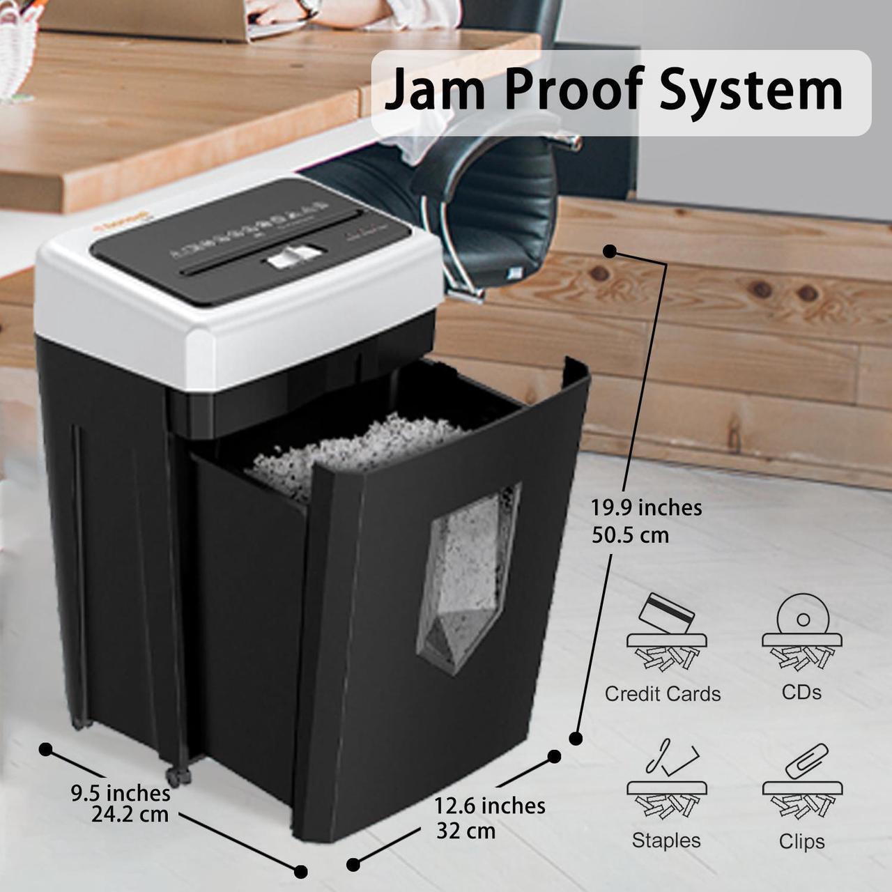 Alt view image 15 of 18 - Bonsaii 14-Sheet Cross-Cut Heavy Duty Paper Shredder, 30-Minute Continuous Running Time, Credit Card/Staples Shredders for Office, Quiet Shredding Machine with Jam Proof System (C169-B)