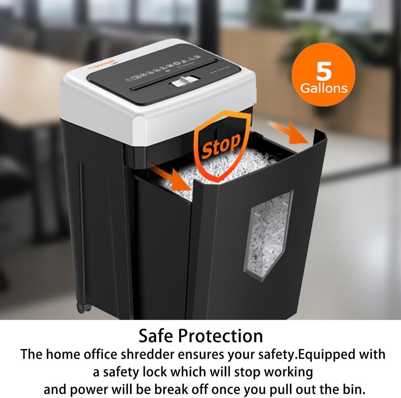 Alt view image 17 of 18 - Bonsaii 14-Sheet Cross-Cut Heavy Duty Paper Shredder, 30-Minute Continuous Running Time, Credit Card/Staples Shredders for Office, Quiet Shredding Machine with Jam Proof System (C169-B)