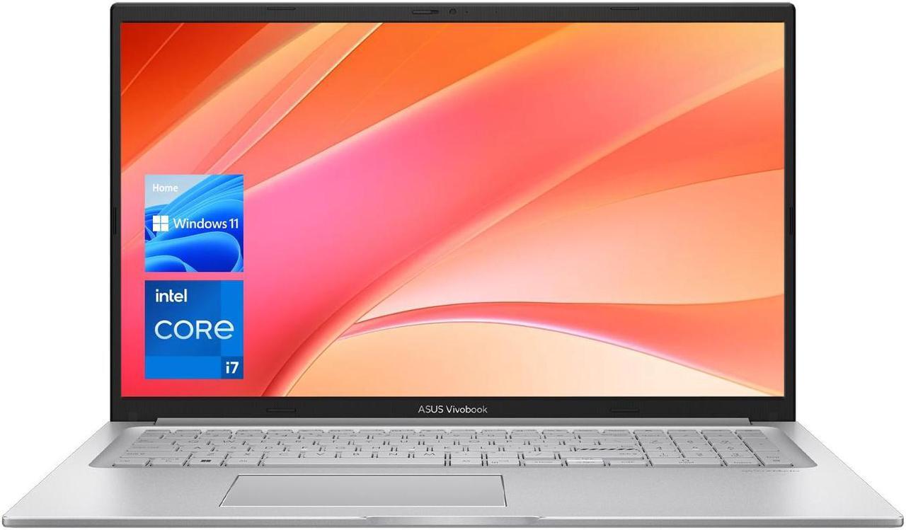 Main image of ASUS Vivbook F1704 AI Premium Laptop, 17.3" FHD Display, Intel Core i7-1355U, 24GB RAM, 1TB SSD, Backlit Numeric KB, Privacy Camera, Windows 11 Home, Silver