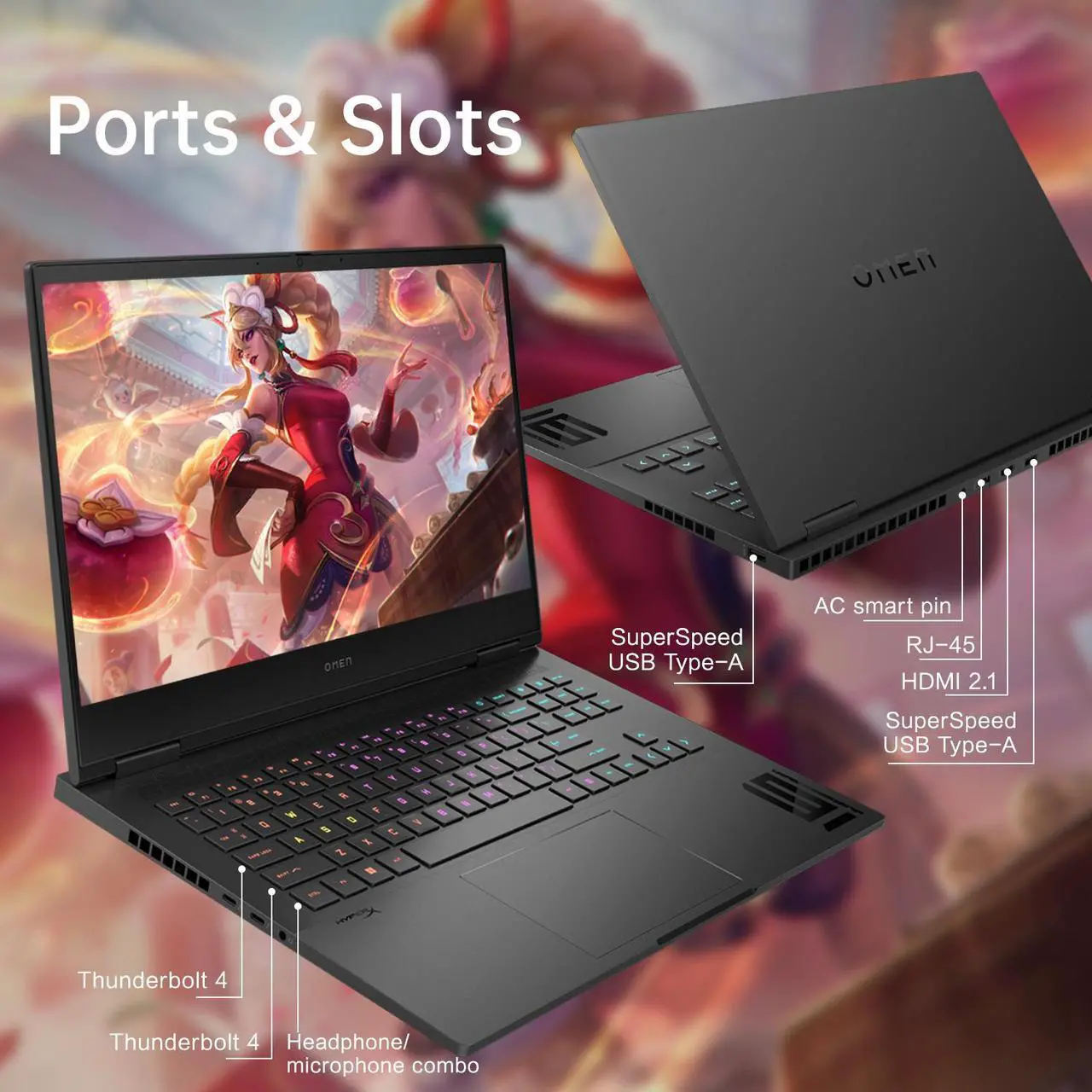 Alt view image 3 of 6 - HP Omen 16.1" i9 RTX 4070 Premium Gaming Laptop, FHD 165Hz IPS Display, Intel i9-14900HX, NVIDIA GeForce RTX 4070, 64GB DDR5 RAM, 2TB SSD, RGB Backlit KB, Wi-Fi 7, Windows 11 Pro, Black
