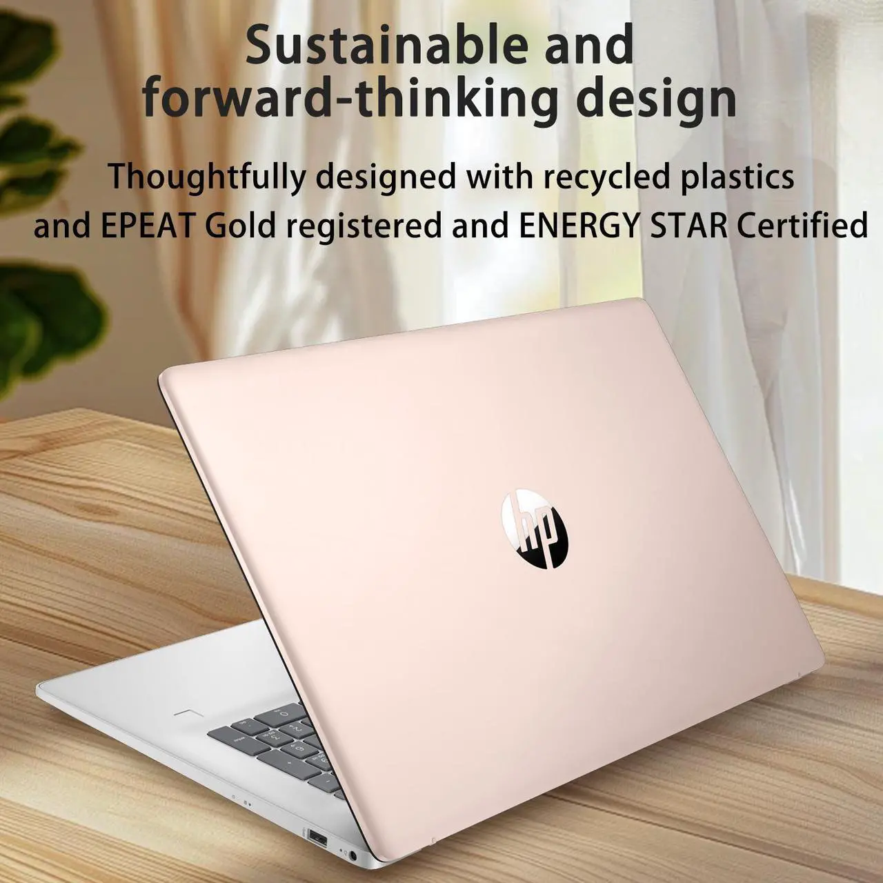 Alt view image 7 of 7 - HP Essential 17t Daily Laptop, 17.3-inch Touchscreen, 8 core Intel Processor, 32GB RAM, 2TB SSD, Fingerprint Reader, Wi-Fi 6, Windows 11 Home, Rose