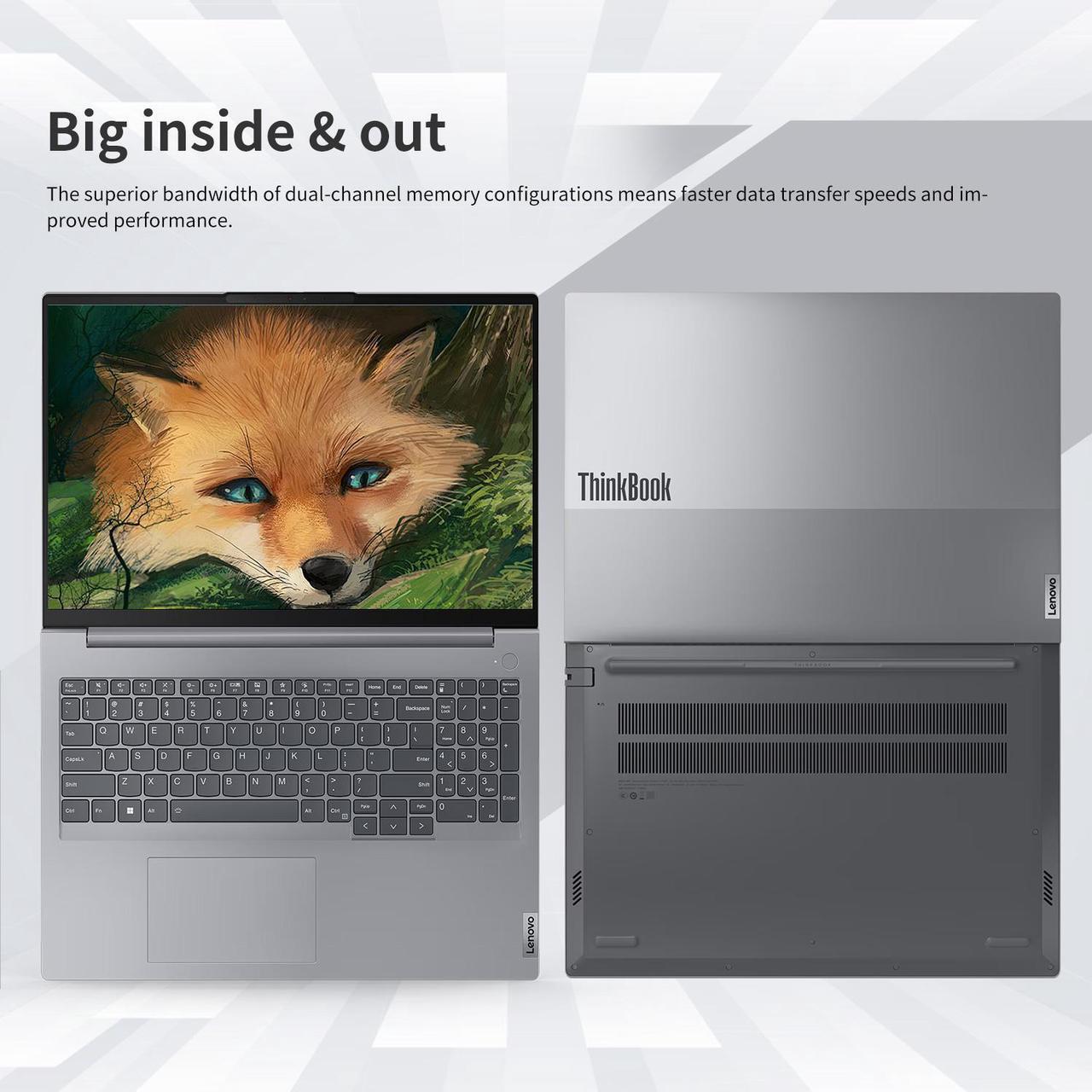 Alt view image 4 of 7 - Lenovo ThinkBook 16 Business Laptop, 16" FHD+ Display, Intel Core i5-13420H, 32GB DDR5 RAM, 1TB SSD, HDMI, SD Card Reader, HD 720p with Privacy Shutter, Wi-Fi 6, Windows 11 Pro, Grey
