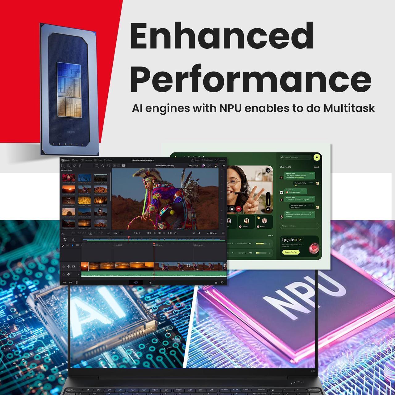 Alt view image 3 of 6 - Lenovo ThinkPad E16 Business AI Laptop, 16" FHD+, Intel Core Ultra 7 155U, 32GB DDR5 RAM, 1TB SSD, Fingerprint, Backlit, HDMI, Wi-Fi 6, Windows 11 Pro, Black
