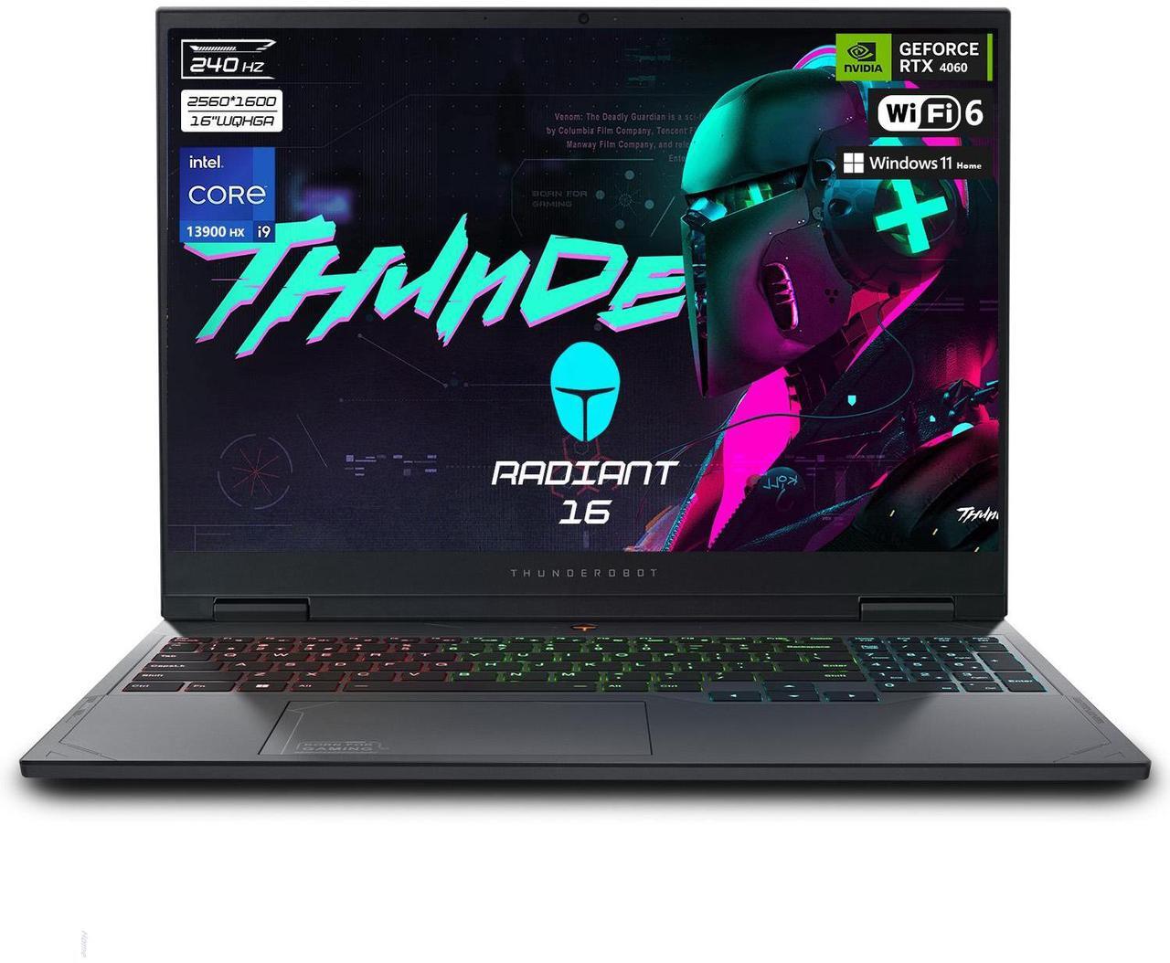 Main image of Thunderobot Radiant 16 Gaming Laptop, 16" WQXGA 240Hz, Intel i9-13900HX, GeForce 4060, 16GB RAM, 512GB SSD, Windows 11 Home, Gray
