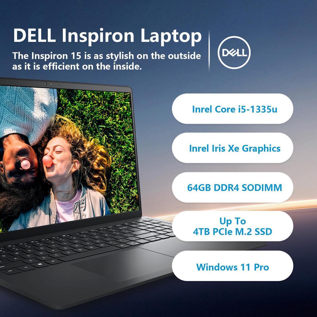 Alt view image 2 of 7 - Dell Inspiron Pro 15 3530 Touch Business Laptop, 15.6 FHD Backlit Touchscreen, Intel i5-1335U (Beats i7-1255U), 64GB RAM 4TB SSD, Wi-Fi 6, Bundle with PCO Notebook Folding Radiator Laptop Cooler
