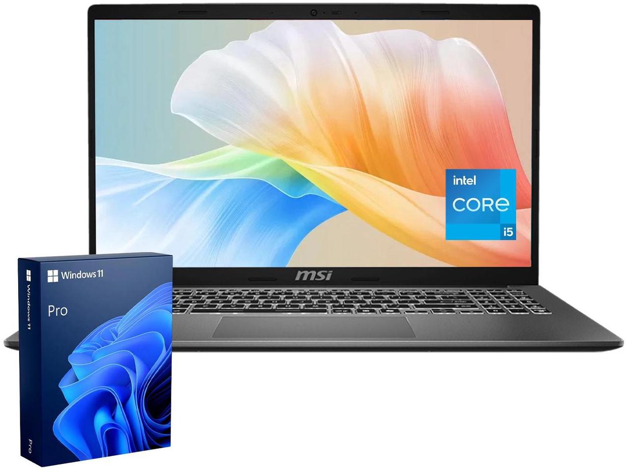 Main image of MSI Modern 15 Laptop, 15.6" FHD, Intel Core i5-1335U, 16GB RAM, 1TB SSD, Wi-Fi 6, Win 11 Pro, Grey