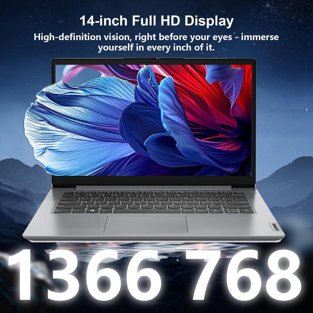 Alt view image 3 of 7 - Lenovo IdeaPad 1 Everyday Laptop, 14" HD Display, 8GB RAM, 256GB Storage(128GB eMMC + 128GB PCIe), 1 Yr Office 365 Included, Intel Core Processor, SD Card Reader, HDMI, Wi-Fi 6, Win 11 Home, Grey