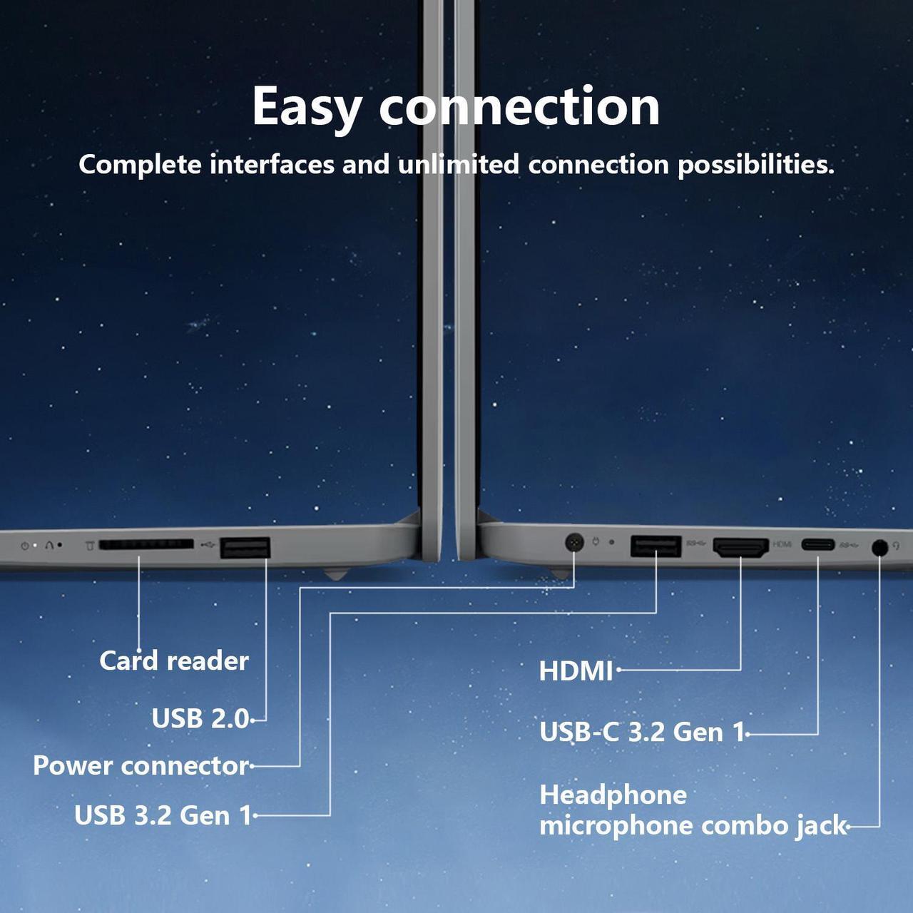 Alt view image 5 of 7 - Lenovo IdeaPad 1 Everyday Laptop, 14" HD Display, 8GB RAM, 256GB Storage(128GB eMMC + 128GB PCIe), 1 Yr Office 365 Included, Intel Core Processor, SD Card Reader, HDMI, Wi-Fi 6, Win 11 Home, Grey