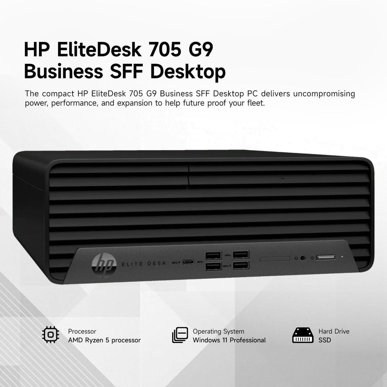 Alt view image 2 of 6 - HP EliteDesk 805 Business Desktop, AMD Ryzen 5 8500G, 32GB DDR5 RAM, 1TB SSD, HDMI, Wi-Fi, Windows 11 Pro, Black