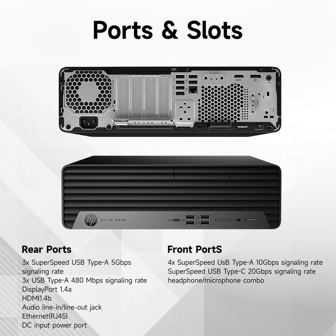 Alt view image 6 of 6 - HP EliteDesk 805 Business Desktop, AMD Ryzen 5 8500G, 32GB DDR5 RAM, 1TB SSD, HDMI, Wi-Fi, Windows 11 Pro, Black