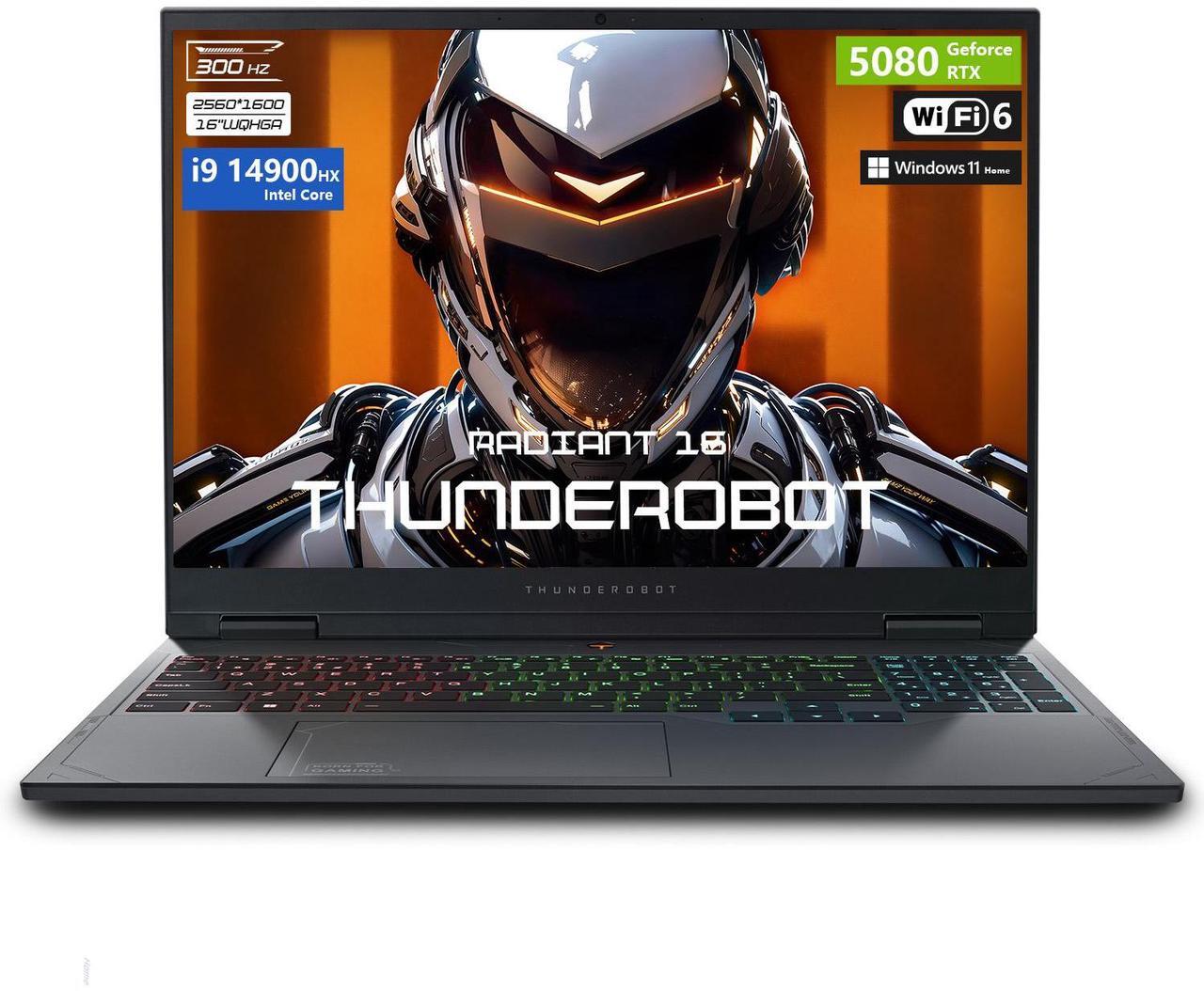 Main image of Thunderobot Radiant 16 300Hz Gaming LaptopLaptop, 16" WQXGA 300Hz, Intel i9-14900HX, GeForce RTX 5080, 64GB DDR5 RAM, 4TB SSD, RGB Backlit Keyboard, Wi-Fi 6, Win 11 Home