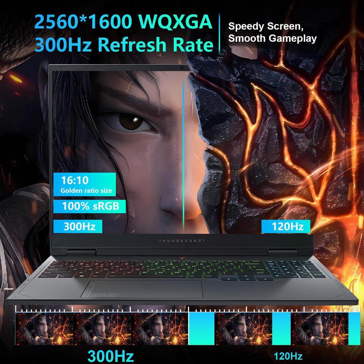 Alt view image 4 of 6 - Thunderobot Radiant 16 300Hz Gaming LaptopLaptop, 16" WQXGA 300Hz, Intel i9-14900HX, GeForce RTX 5080, 64GB DDR5 RAM, 4TB SSD, RGB Backlit Keyboard, Wi-Fi 6, Win 11 Home