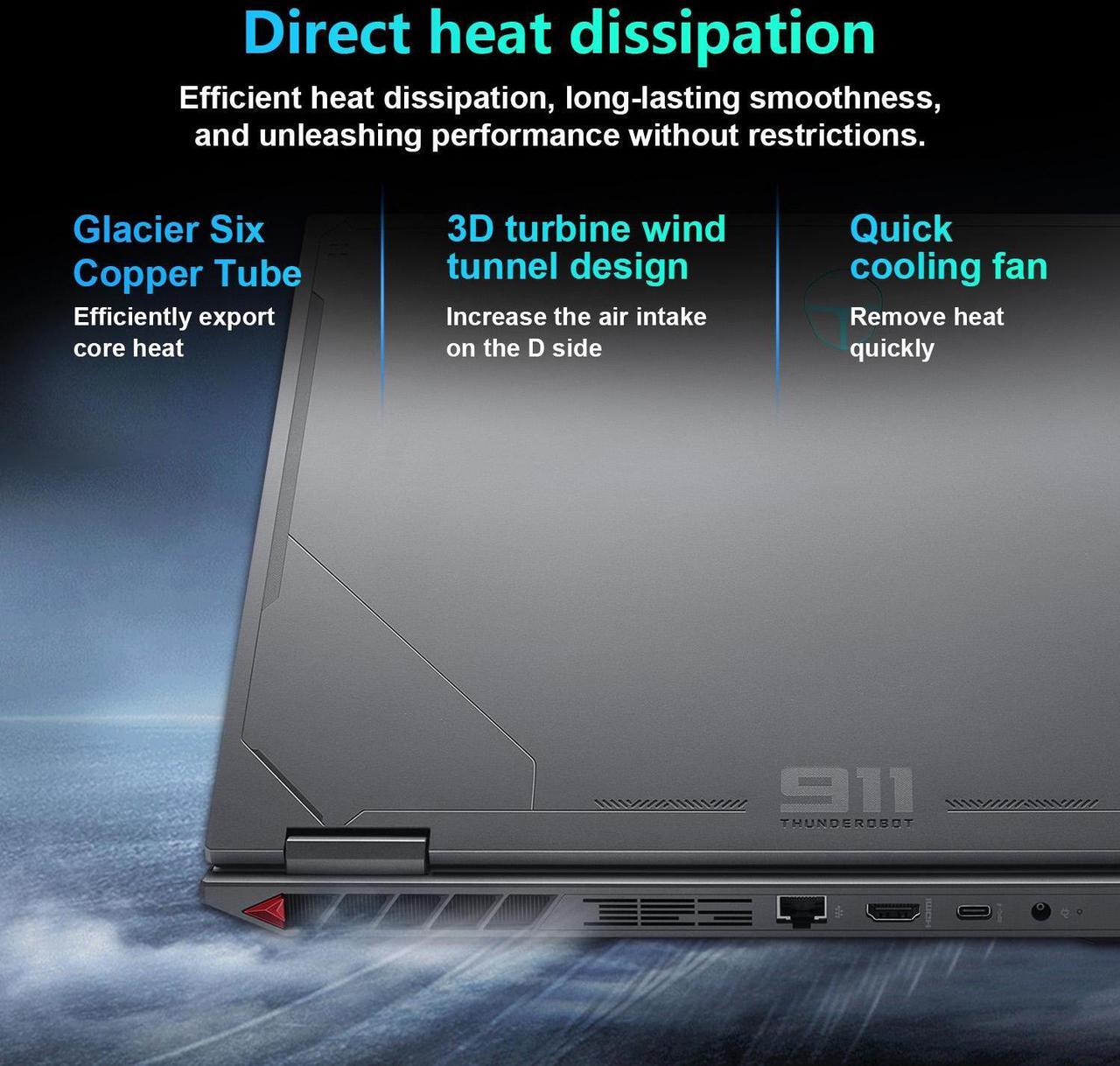 Alt view image 5 of 6 - Thunderobot Radiant 16 300Hz Gaming LaptopLaptop, 16" WQXGA 300Hz, Intel i9-14900HX, GeForce RTX 5080, 64GB DDR5 RAM, 4TB SSD, RGB Backlit Keyboard, Wi-Fi 6, Win 11 Home