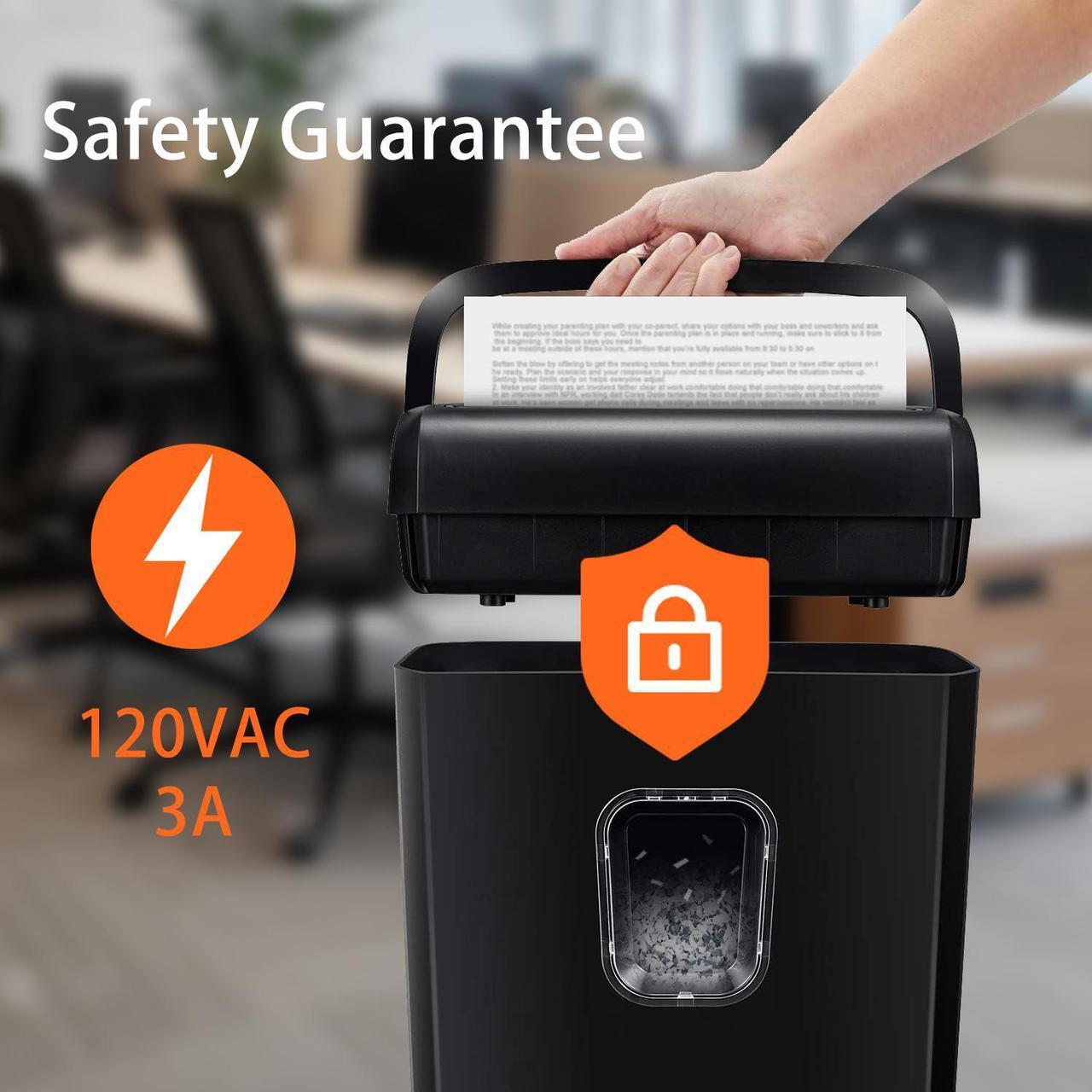 Alt view image 3 of 6 - Bonsaii Micro-Cut Shredder, 6-Sheet Capacity, P-4 Security, Shreds Cards & Staples, 3.4-Gal Clear Bin, Black