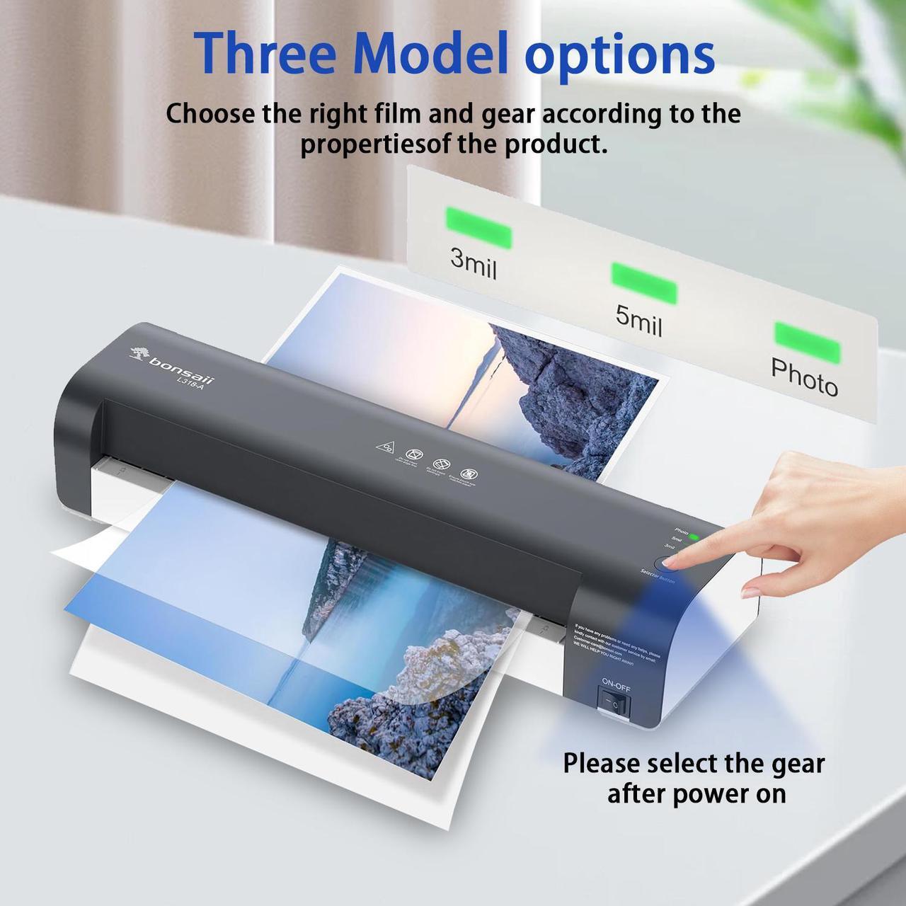 Alt view image 3 of 6 - Bonsen Bonsaii Laminator, 13 Inch 7-in-1 Thermal Laminator Machine with Never Jam Technology, with 40 Laminating Sheets for Home, Office, and Classroom Organization Supplies