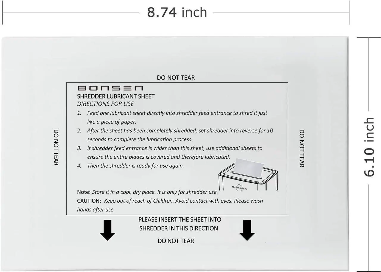 Alt view image 3 of 5 - Bonsen Paper Shredder Sharpening & Lubricant Sheets-Pack of 50, Lubricate shredder's blades, Optimization of shredding efficiency