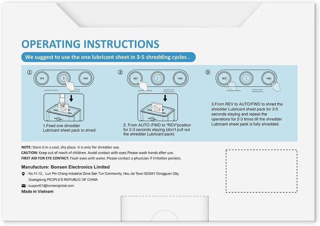 Alt view image 5 of 5 - Bonsen Paper Shredder Sharpening & Lubricant Sheets-Pack of 50, Lubricate shredder's blades, Optimization of shredding efficiency