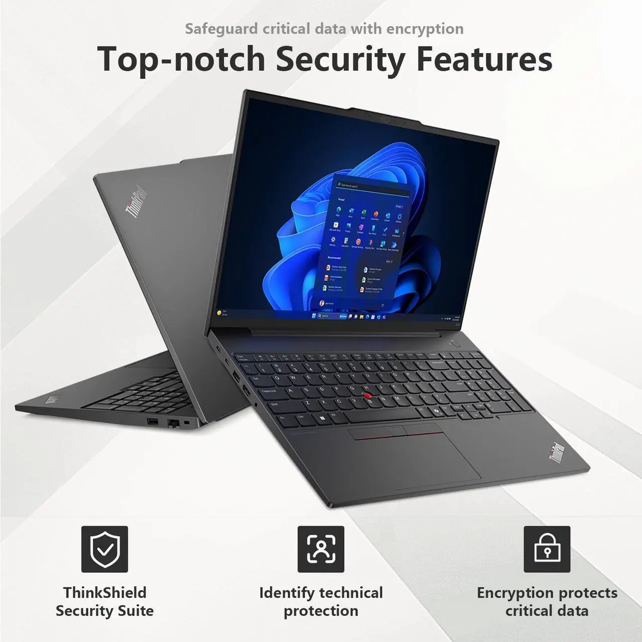 Alt view image 3 of 7 - Lenovo ThinkPad E16 Gen 2 Business Laptop, 16" WUXGA, AMD Ryzen 7 7735U up to 4.75GHz, 16GB DDR5 RAM, 512GB SSD, Fingerprint, Backlit, HDMI, Wi-Fi 6, Win 11 Pro