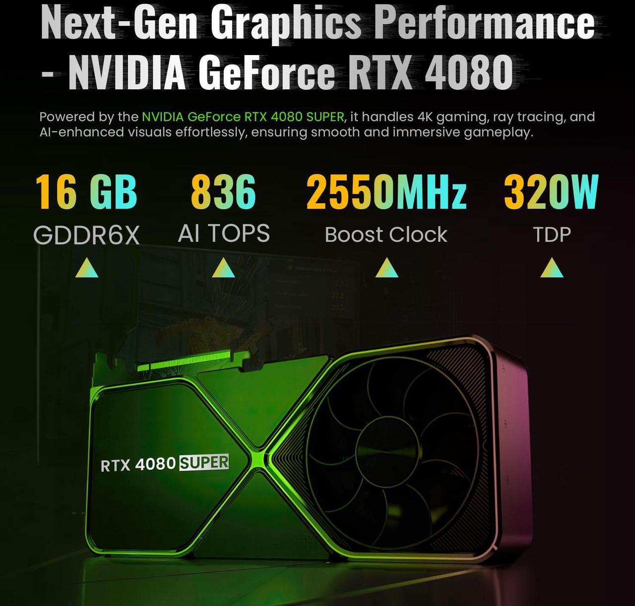Alt view image 4 of 7 - Lenovo Legion Tower 7i Gen 8 Premium Gaming Desktop, Intel Core i9-14900KF, NVIDIA RTX 4080 SUPER, 32GB DDR5, 1TB SSD, RGB Light, VR Ready, Wi-Fi 6, Windows 11 Pro, Wired Keyboard & Mouse, Grey