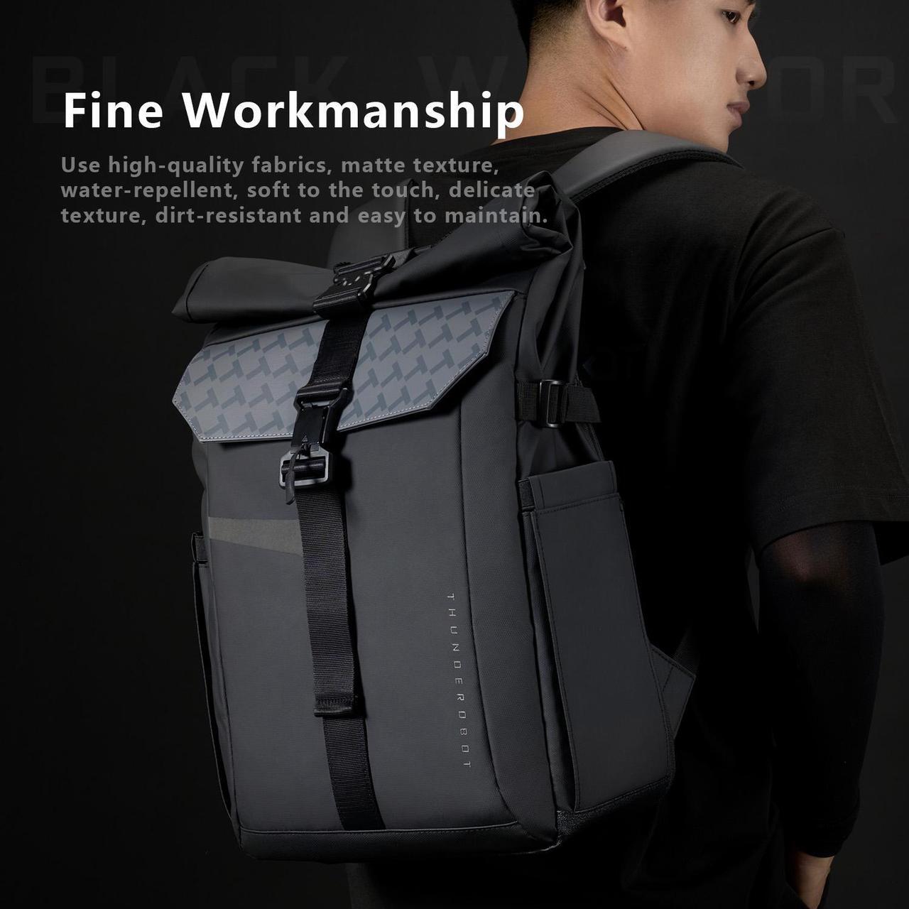 Alt view image 5 of 7 - Thunderobot Dark Warrior Pro 17.3" Gaming Laptop Backpack, Travel Computer Bag, Water-Resistant, Anti-Scratch, Large Capacity, Business Casual, Black