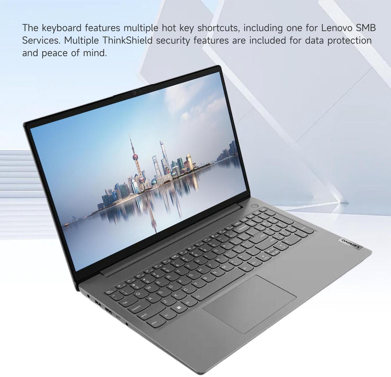 Alt view image 5 of 7 - Lenovo V-Series V15 Business Laptop, 15.6" FHD, Intel Core i7-13620H, 16GB RAM, 512GB SSD, Webcam, Wi-Fi 6, Windows 11 Pro, Grey
