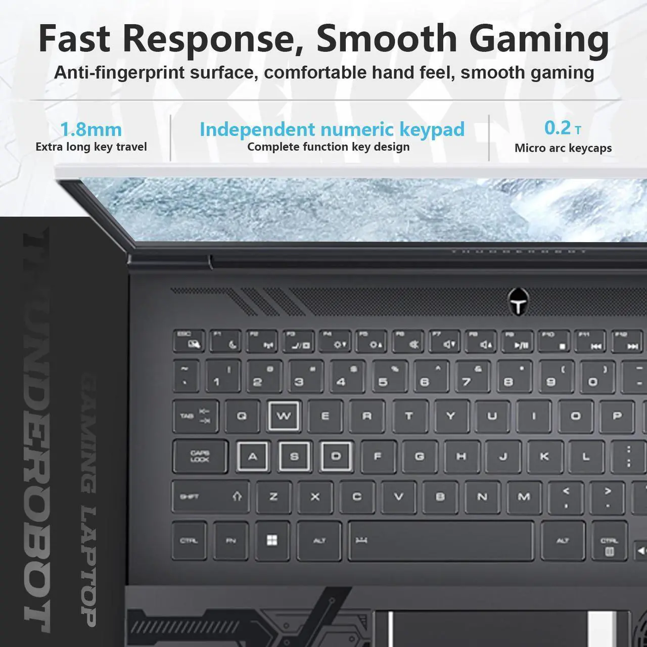 Alt view image 5 of 7 - Thunderobot ZERO 16 Gaming Laptop, 16" WQXGA 240Hz, Intel Core i9-14900HX, GeForce RTX 4080, 32GB DDR5 RAM, 1TB SSD, RGB Backlit Keyboard, Wi-Fi 6, Win 11 Home, White