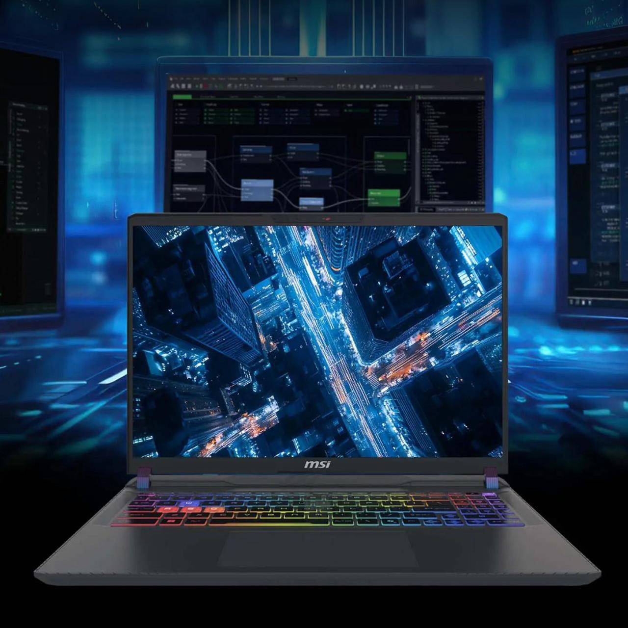 Alt view image 7 of 7 - MSI Vector 16 HX RTX 5080 AI Gaming Laptop, 16" QHD+ 240Hz Display, Intel Ultra 9 275HX, NVIDIA GeForce RTX 5080, 64GB DDR5 RAM, 4TB SSD, Wi-Fi 6, RGB Backlit Keyboard, Window 11 Pro, Gray