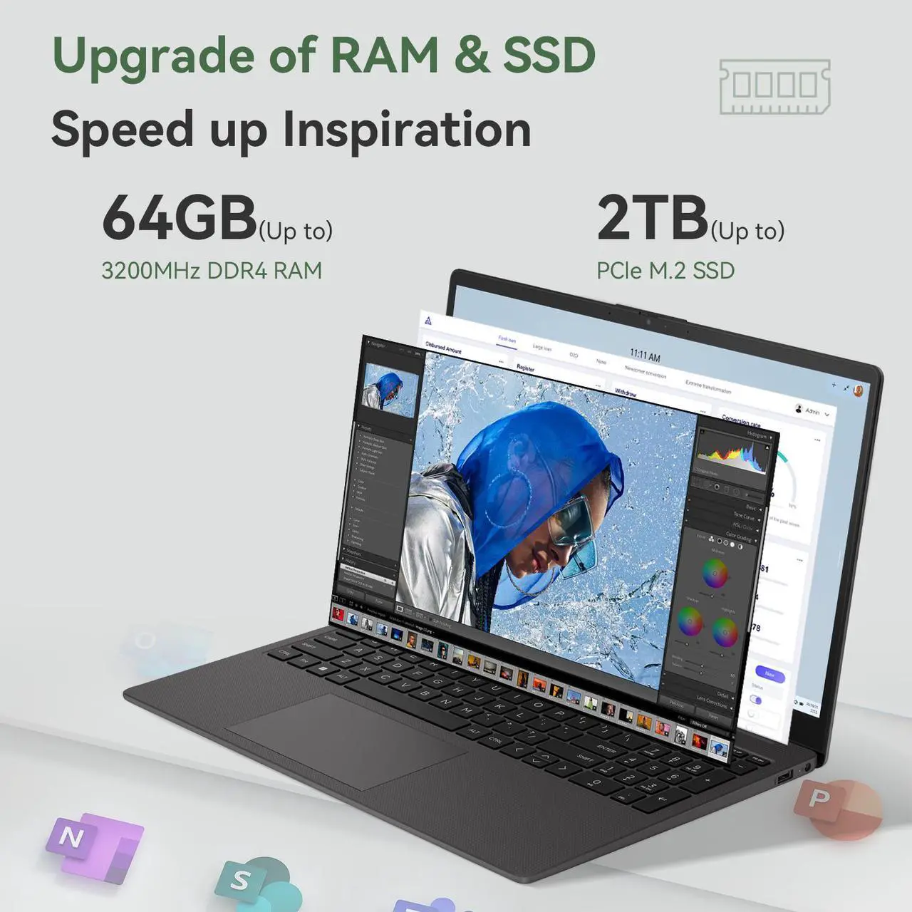 Alt view image 4 of 6 - HP Newest 255 G10 Professional Business Laptop, AMD Ryzen 7 7730U, 15.6" FHD IPS Display, 32GB RAM, 1TB PCle SSD, HDMI, Wi-Fi 6, Webcam, Windows 11 Pro, Black