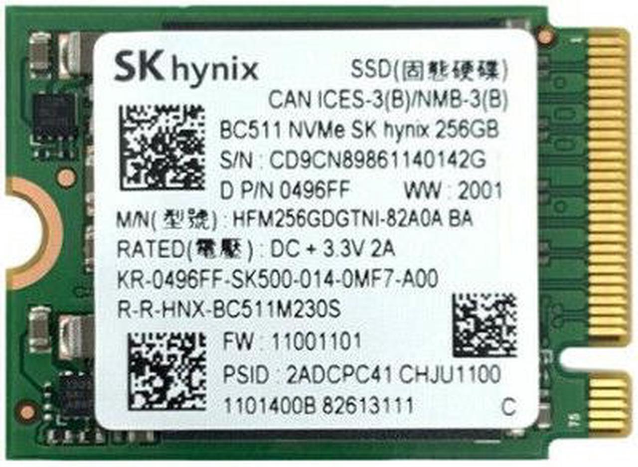 SK hynix BC511 256GB PCIe NVMe M.2 2230 Gen 3 x 4 SSD, 0496FF, HFM256GDGTNI, OEM Package