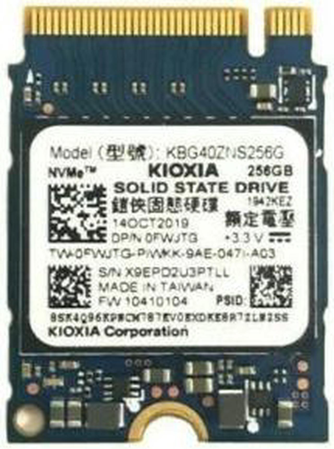 Main image of Kioxia Former Toshiba Brand 256GB PCIe NVMe 2230 SSD (KBG40ZNS256G) OEM Package