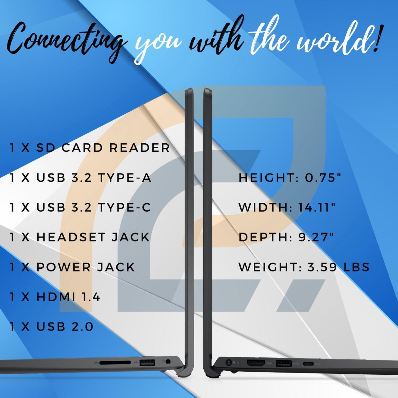 Alt view image 2 of 5 - Dell Inspiron 3000 Series 3535 Laptop, 15.6" FHD Touchscreen, AMD Ryzen 5 7530U, 40GB RAM, 2TB SSD, Webcam, HDMI, Wi-Fi, Windows 11 Home, Black