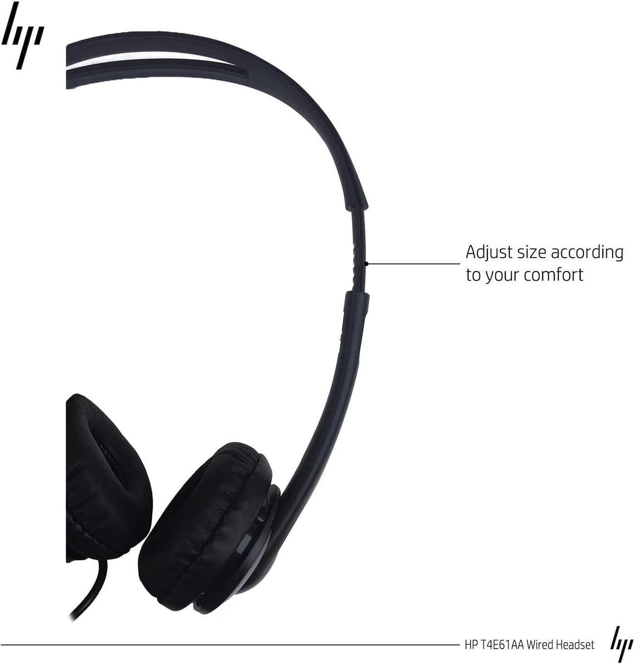 Alt view image 3 of 5 - HP High-Performance Wired PC Headset with Integrated Microphone